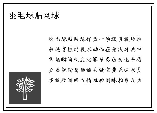 羽毛球贴网球